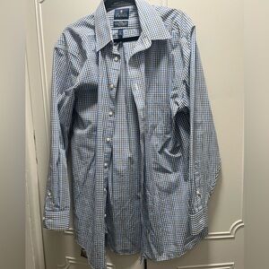 Stafford Men's Blue Checkered Shirt